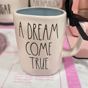 White Mug with Black Text and Bow